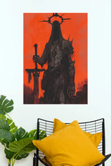 The Red Reliquary Dark Fantasy Gothic Knight Wall Art Poster (Darkness poster)