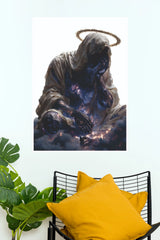 The Silent God Within – Cosmic Hooded Entity Dark Fantasy Wall Art Poster  (Darkness poster)