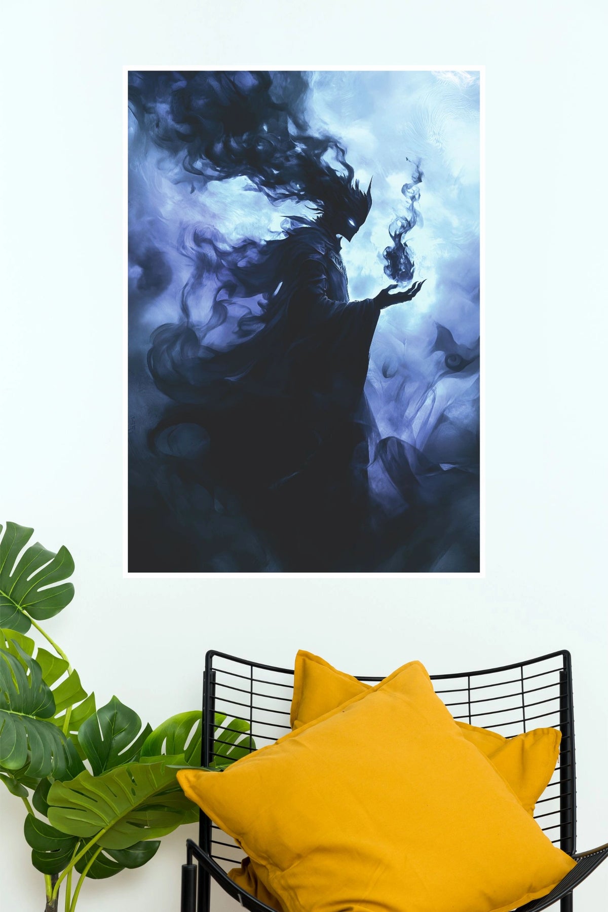 The Whisperer of Ash – Dark Fantasy Sorcerer Wall Art Poster  (Darkness poster)