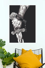 Bound by Honor – Viking Warrior Sword Wall Art Poster  (Darkness poster)