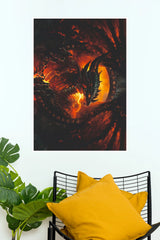 Infernal Dragon – Fantasy Fire Dragon Wall Art Poster  (Darkness poster)