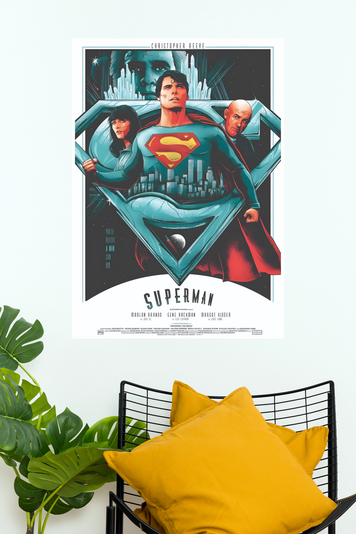 Superman Vintage Movie Poster | Classic DC Comics Wall Art Print | Christopher Reeve Superhero Poster  (DC  poster)