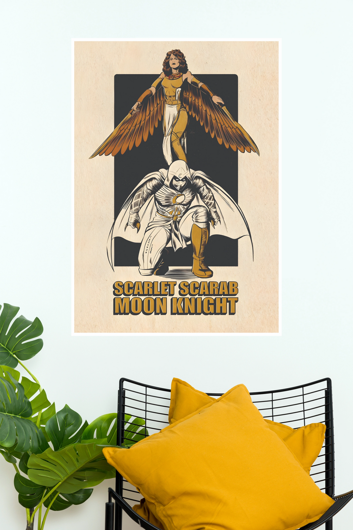 Moon Knight & Scarlet Scarab Vintage Marvel Paper Poster | Superhero Wall Art Print  (DC  poster)