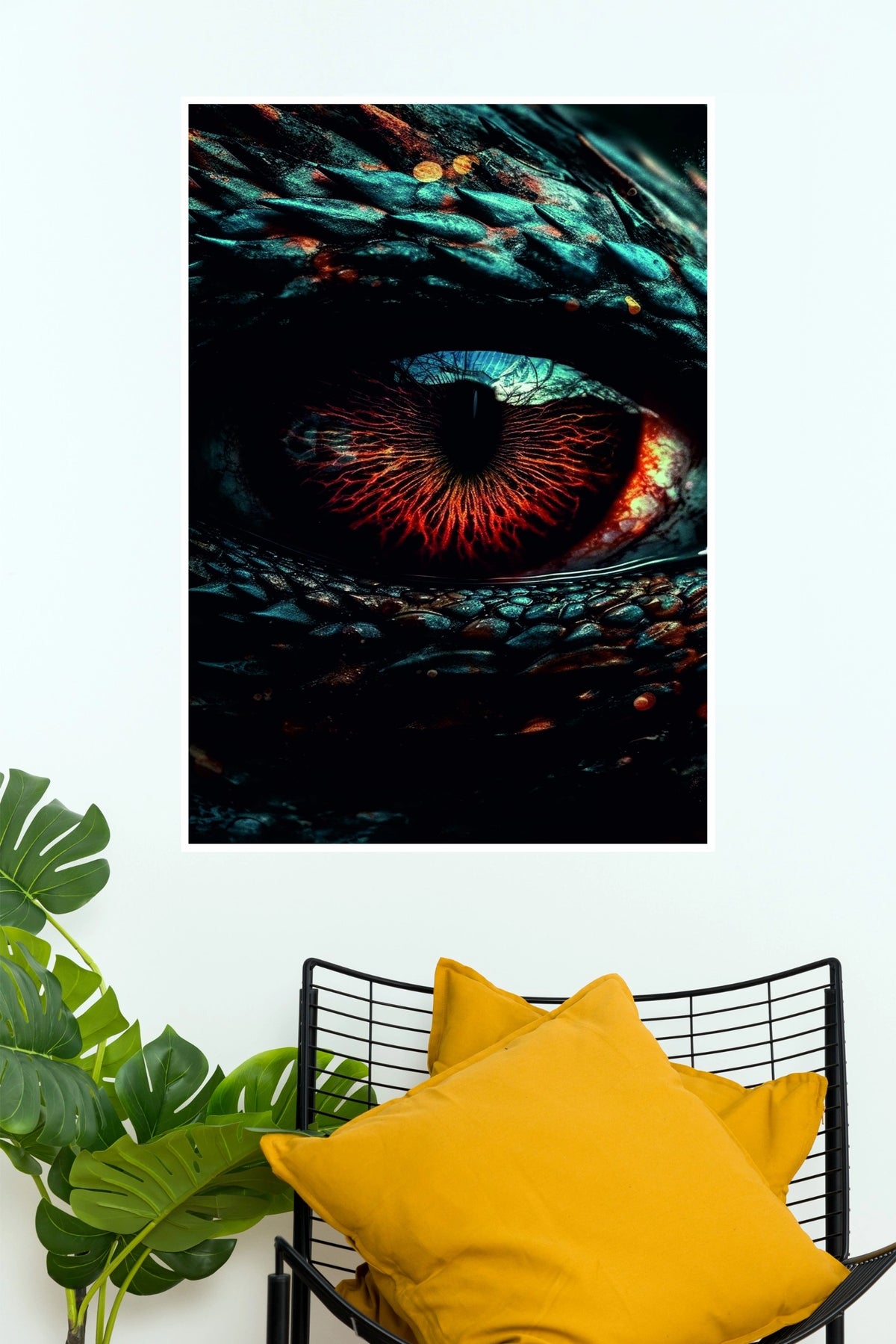 Infernal Dragon Eye Dark Fantasy Wall Art Poster ( Eye poster)
