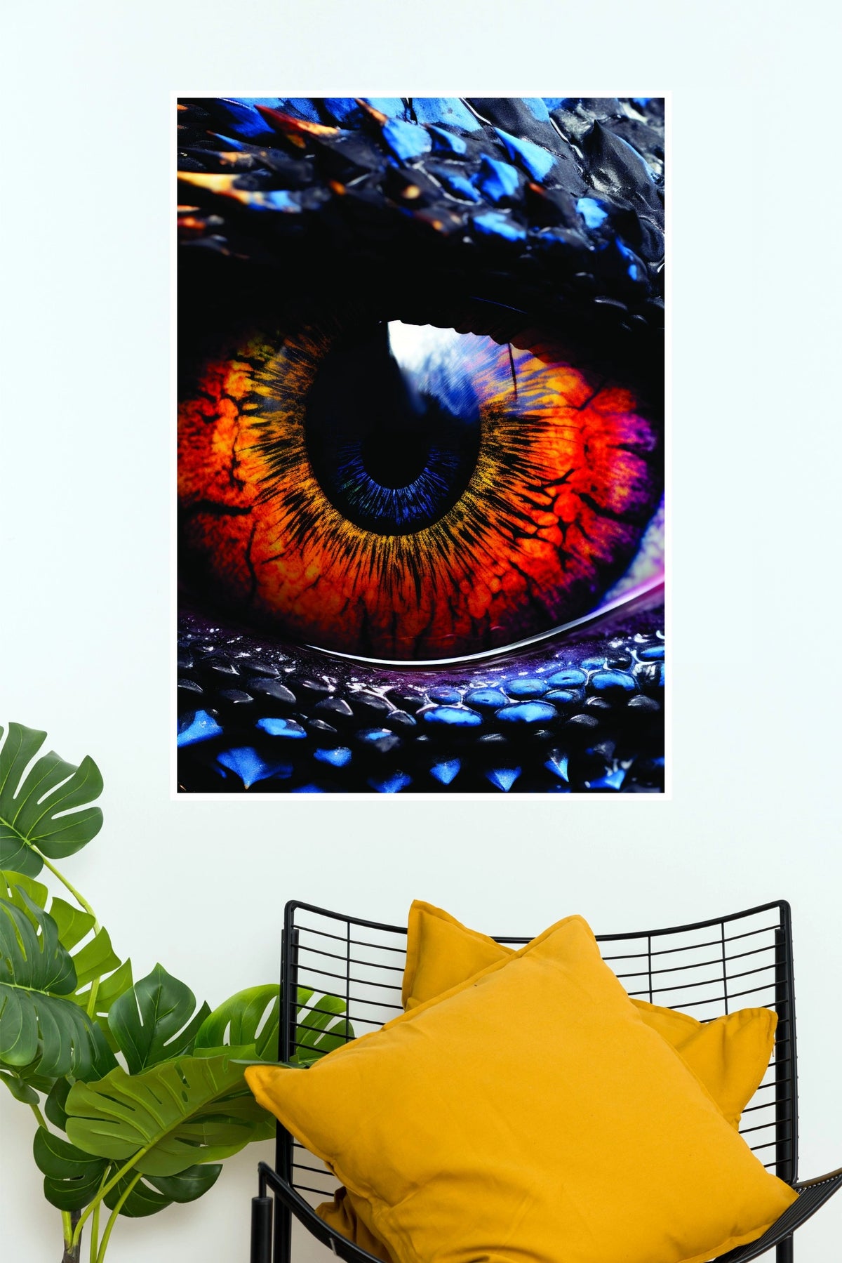 Inferno Dragon Eye Fantasy Wall Art Poster  ( Eye poster)