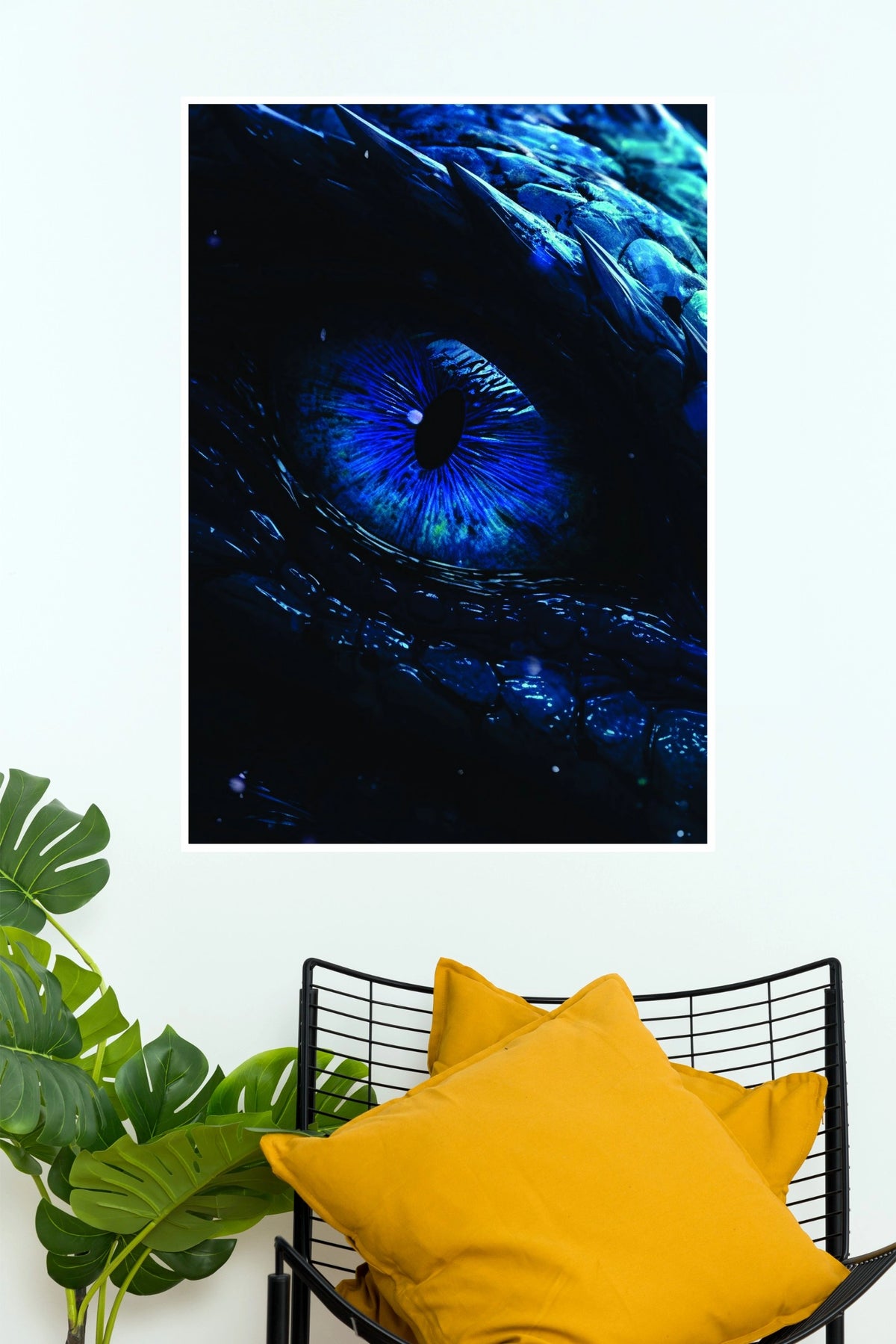 Midnight Sapphire Dragon Eye Fantasy Wall Art Poster  ( Eye poster)