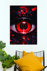 Crimson Cyber Eye Sci-Fi Wall Art Poster ( Eye poster)