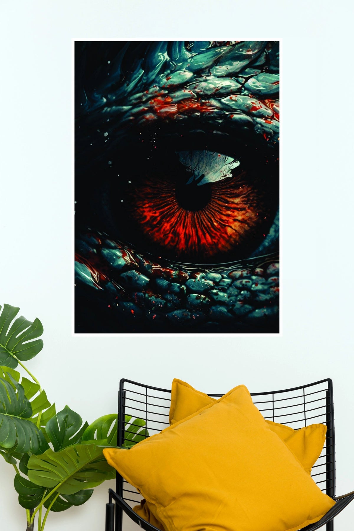 Inferno Dragon Eye Wall Poster | Dark Fantasy Dragon Canvas Art Print ( Eye poster)