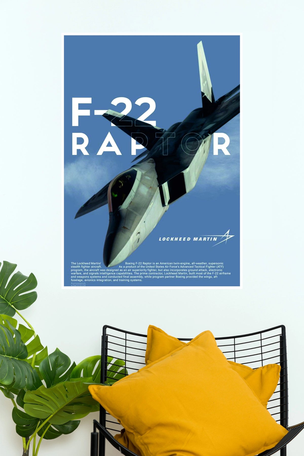 F-22 Raptor Stealth Fighter Aviation Wall Poster ( Fighter Plane poster)