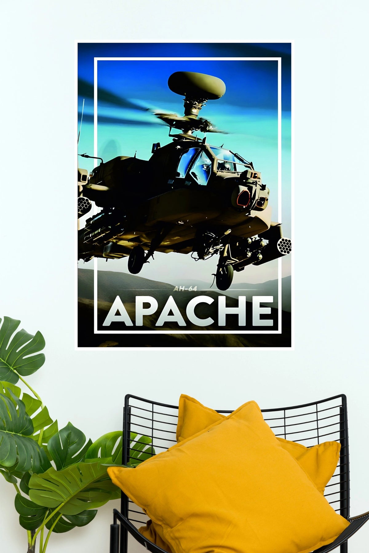 AH-64 Apache Attack Helicopter Aviation Wall Poster ( Fighter Plane poster)