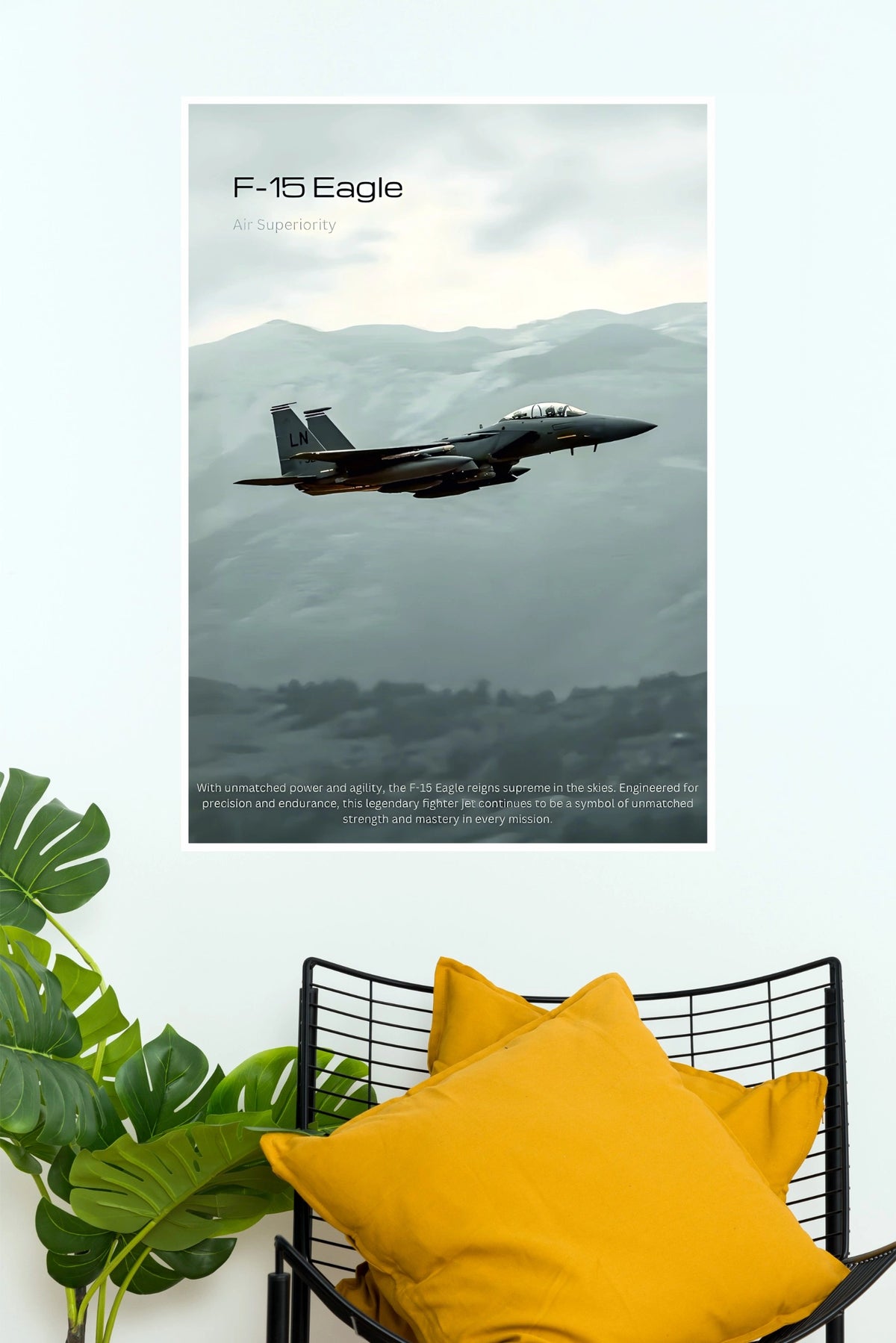 F-15 Eagle Air Superiority Fighter Jet Wall Poster (Fighter Plane poster)
