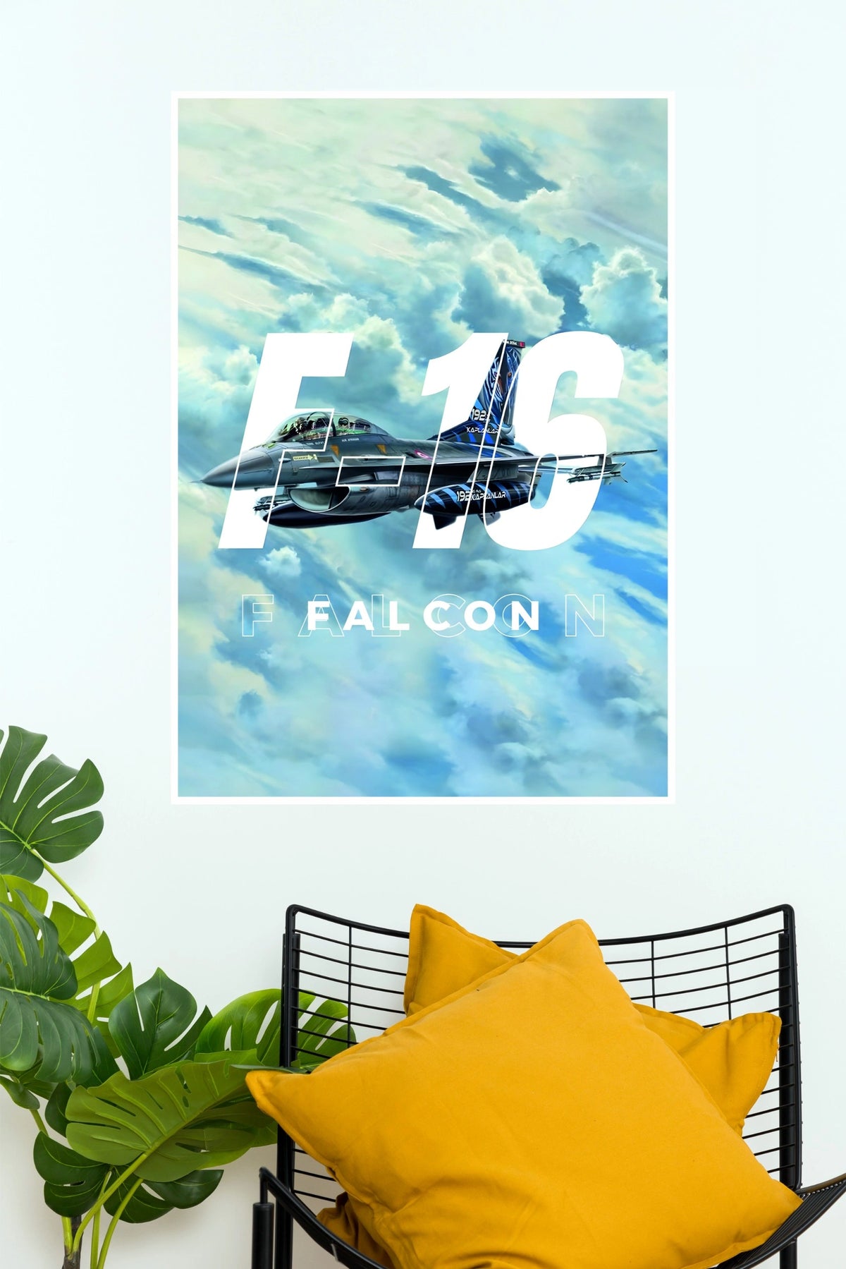 F-16 Falcon Sky Fighter Jet Aviation Wall Poster  (Fighter Plane poster)