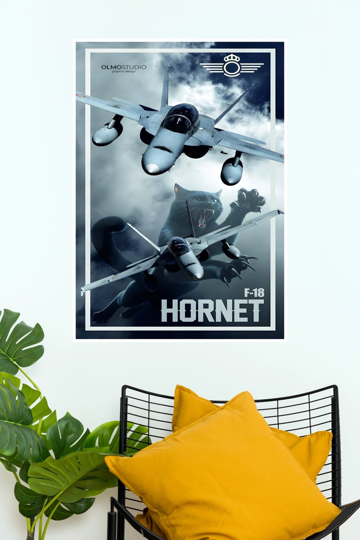 F-18 Hornet Black Panther Fighter Jet Wall Poster  (Fighter Plane poster)