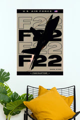 F-22 Raptor U.S. Air Force Stealth Fighter Jet Wall Poster (Fighter Plane poster)