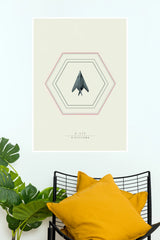 F-117 Nighthawk Minimalist Stealth Aircraft Wall Poster (Fighter Plane poster)