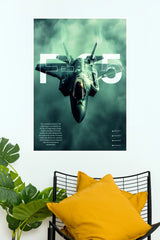 F-35 Lightning II Green Storm Stealth Fighter Jet Wall Poster  (Fighter Plane poster)