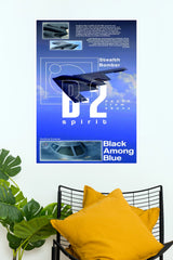 B-2 Spirit “Black Among Blue” Stealth Bomber Wall Poster (Fighter Plane poster)