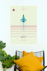 Su-34 Fullback Minimalist Fighter Jet Aviation Wall Poster  (Fighter Plane poster)
