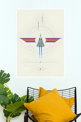 F-14 Tomcat Minimalist Naval Fighter Jet Wall Poster  (Fighter Plane poster)