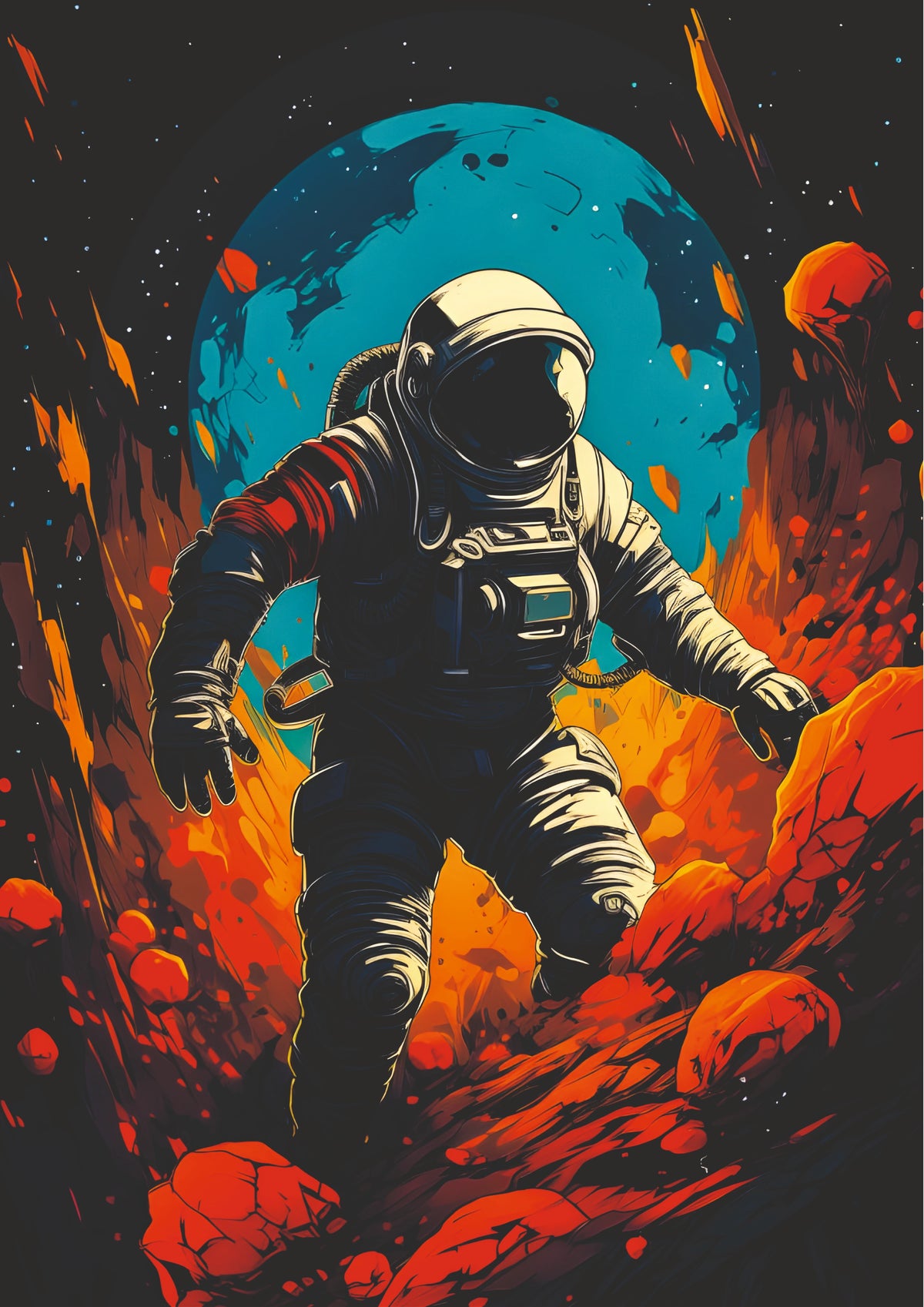 Unknown Planet Astronaut Explorer Wall Poster   (Astronauts sky walker poster)