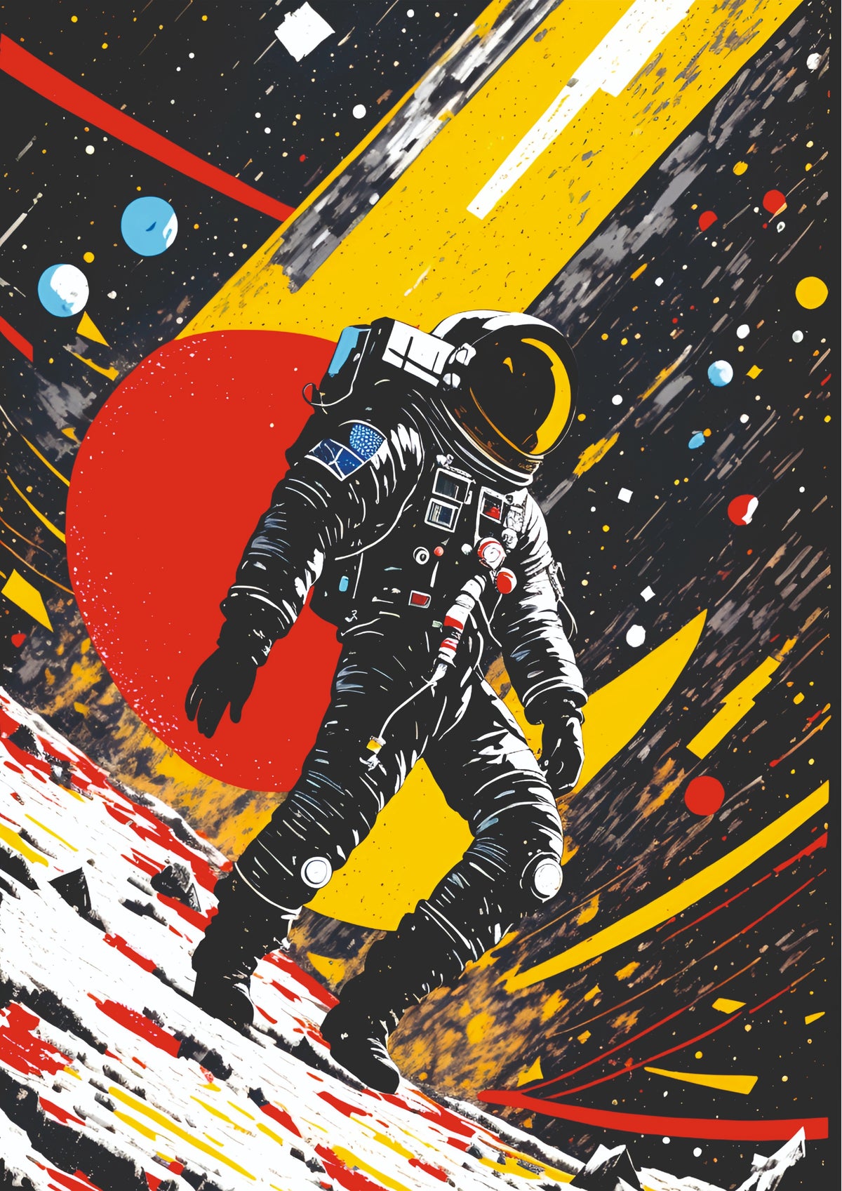 Cosmic Drift Colorful Astronaut Space Wall Poster (Astronauts sky walker poster)
