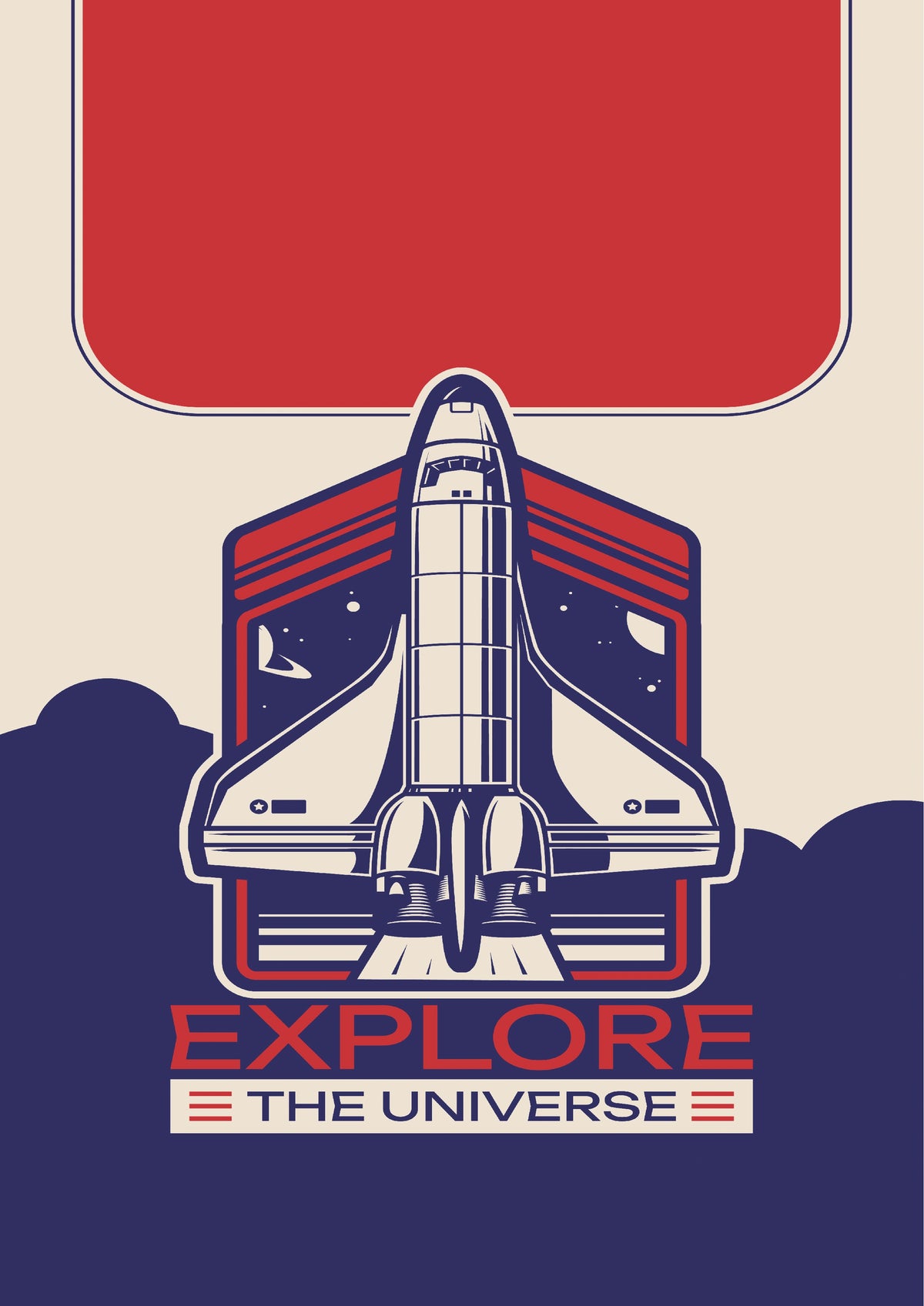 Explore the Universe Space Shuttle Wall Poster  (Astronauts sky walker poster)