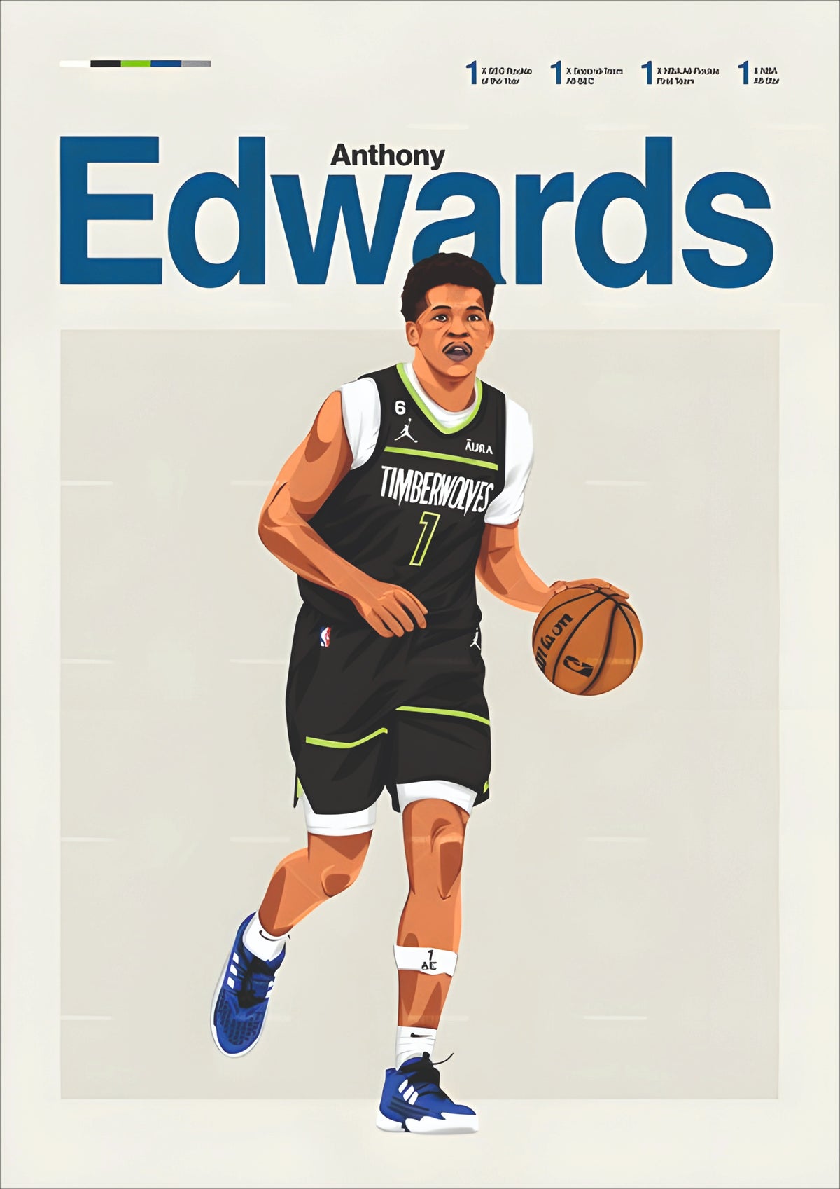 Minnesota Number 1 Basketball Rising Star Wall Poster (Basket ball poster)