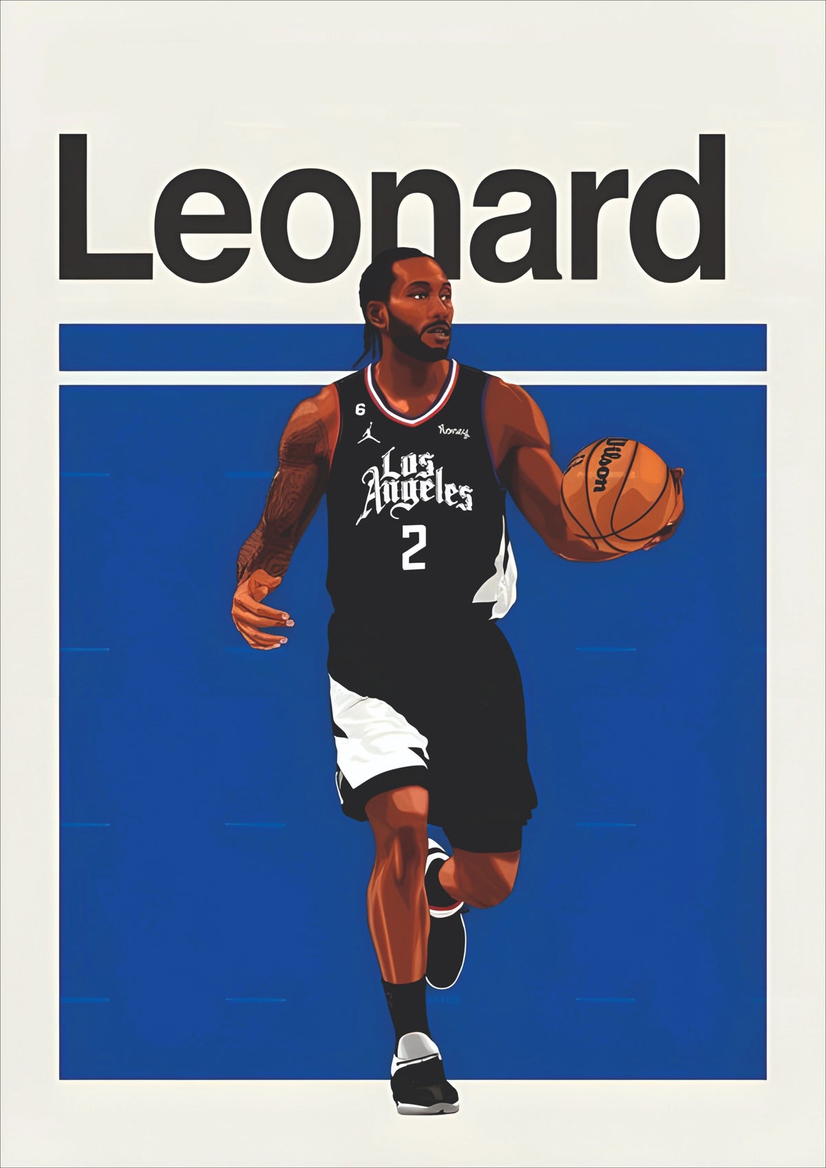 Los Angeles Number 2 Basketball Superstar Wall Poster  (Basket ball poster)