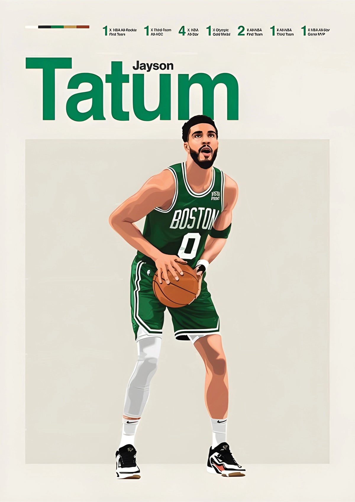 Boston Number 0 Basketball Superstar Wall Poster (Basket ball poster)