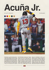 Atlanta Number 13 Baseball Outfielder Wall Poster (baseball poster)