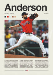 Atlanta Red Jersey Baseball Pitcher Wall Poster  (baseball poster)