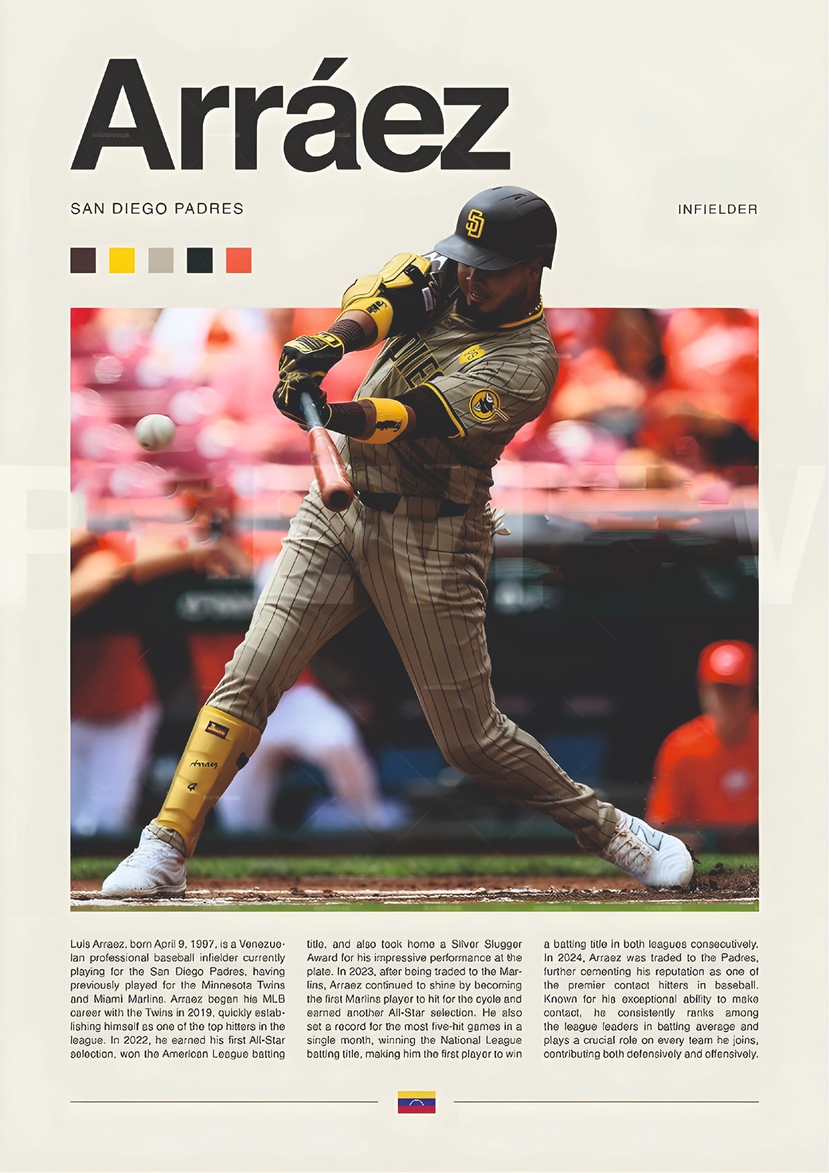 San Diego Pinstripe Baseball Infielder Action Wall Poster (baseball poster)