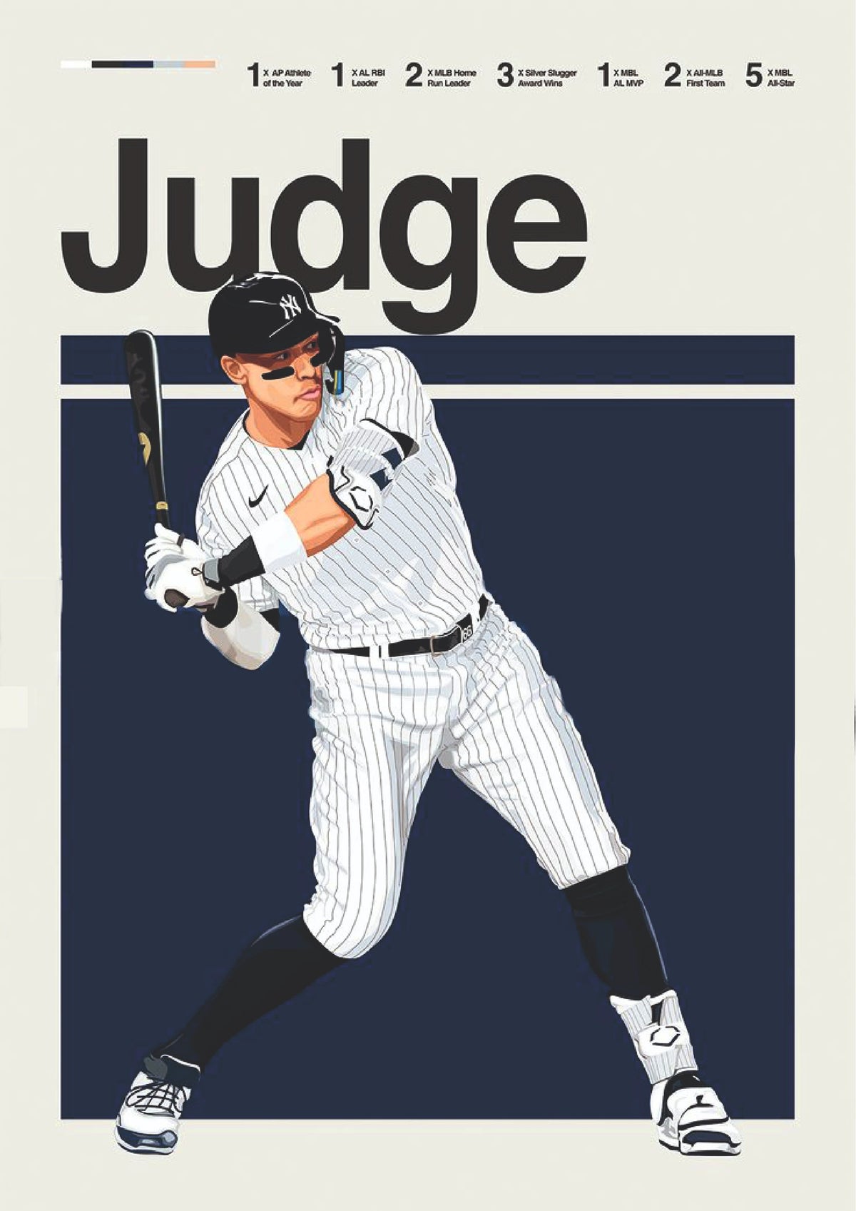 New York Number 99 Baseball Power Hitter Wall Poster  (baseball poster)