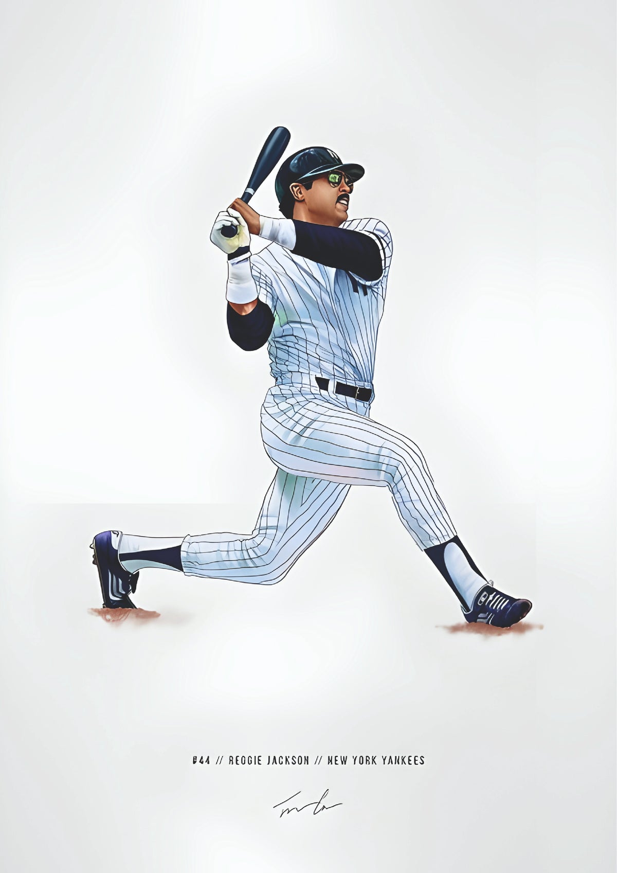 New York Number 44 Baseball Legend Wall Poster (baseball poster)