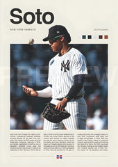 New York Pinstripe Baseball Outfielder Wall Poster (baseball poster)