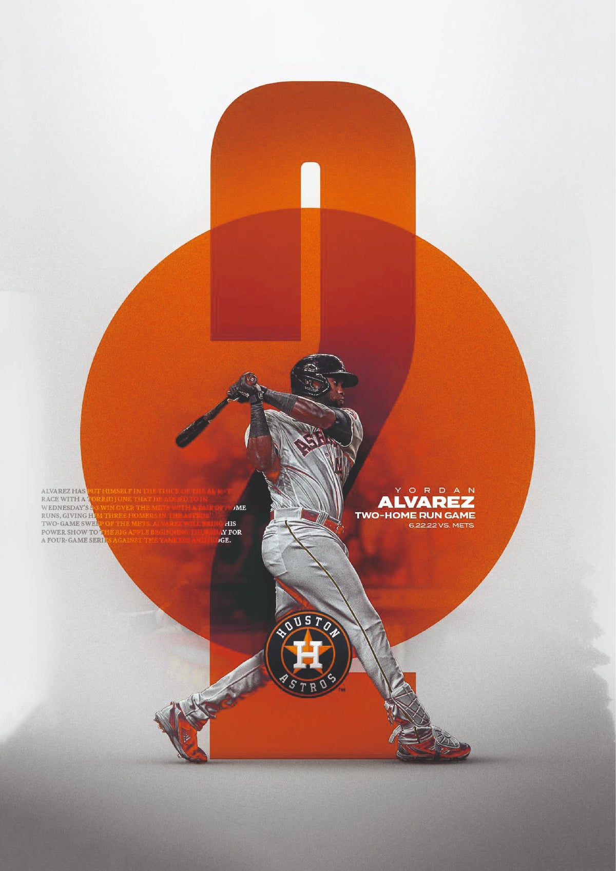 Houston Number 44 Baseball Power Hitter Wall Poster (baseball poster)
