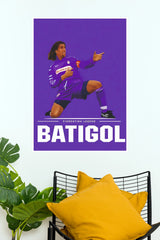 Purple Number 9 Football Legend Celebration Wall Poster (baseball poster)