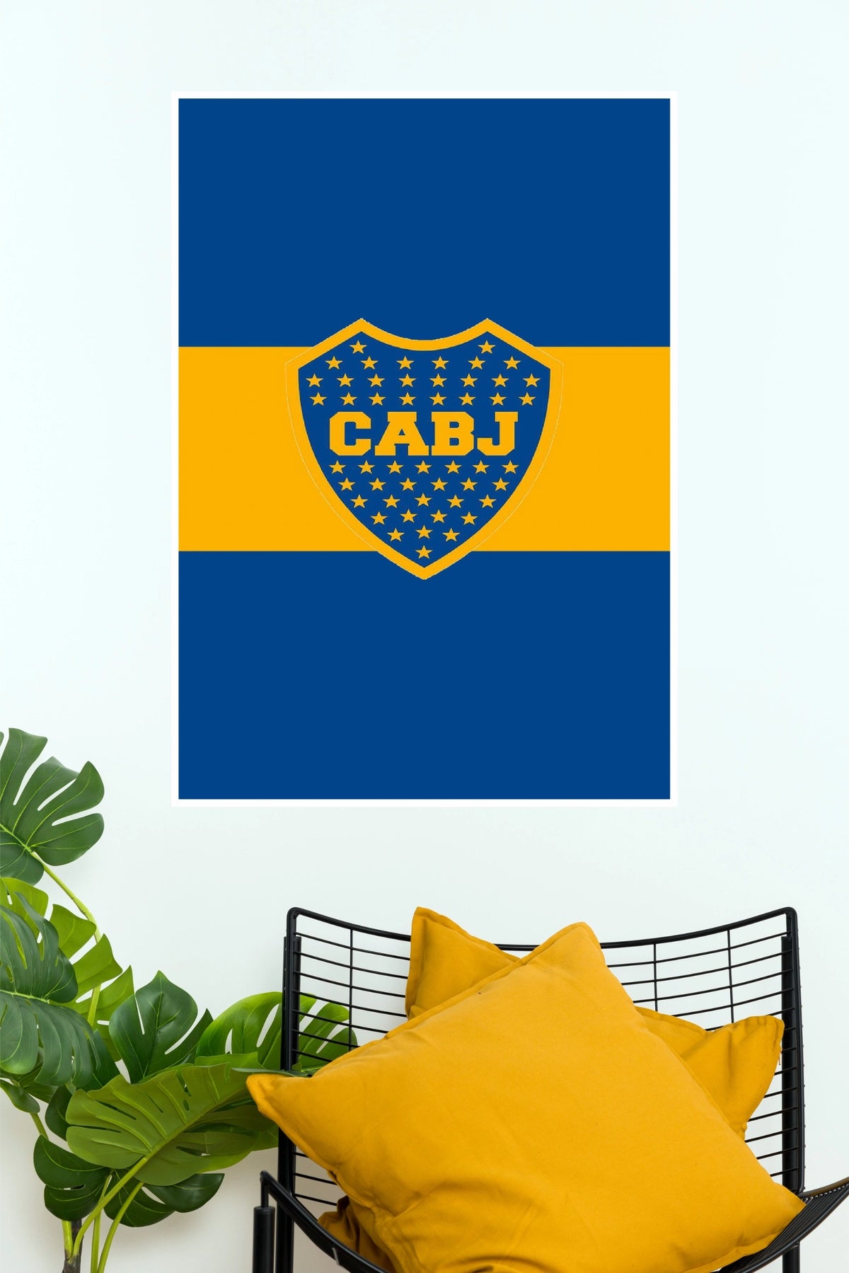 Boca Juniors Blue and Gold Football Club Logo Wall Poster   (baseball poster)
