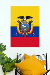 Ecuador National Flag and Coat of Arms Wall Poster  (baseball poster)