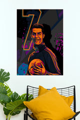 Number 7 Football Icon Pop Art Wall Poster  ( baseball poster)
