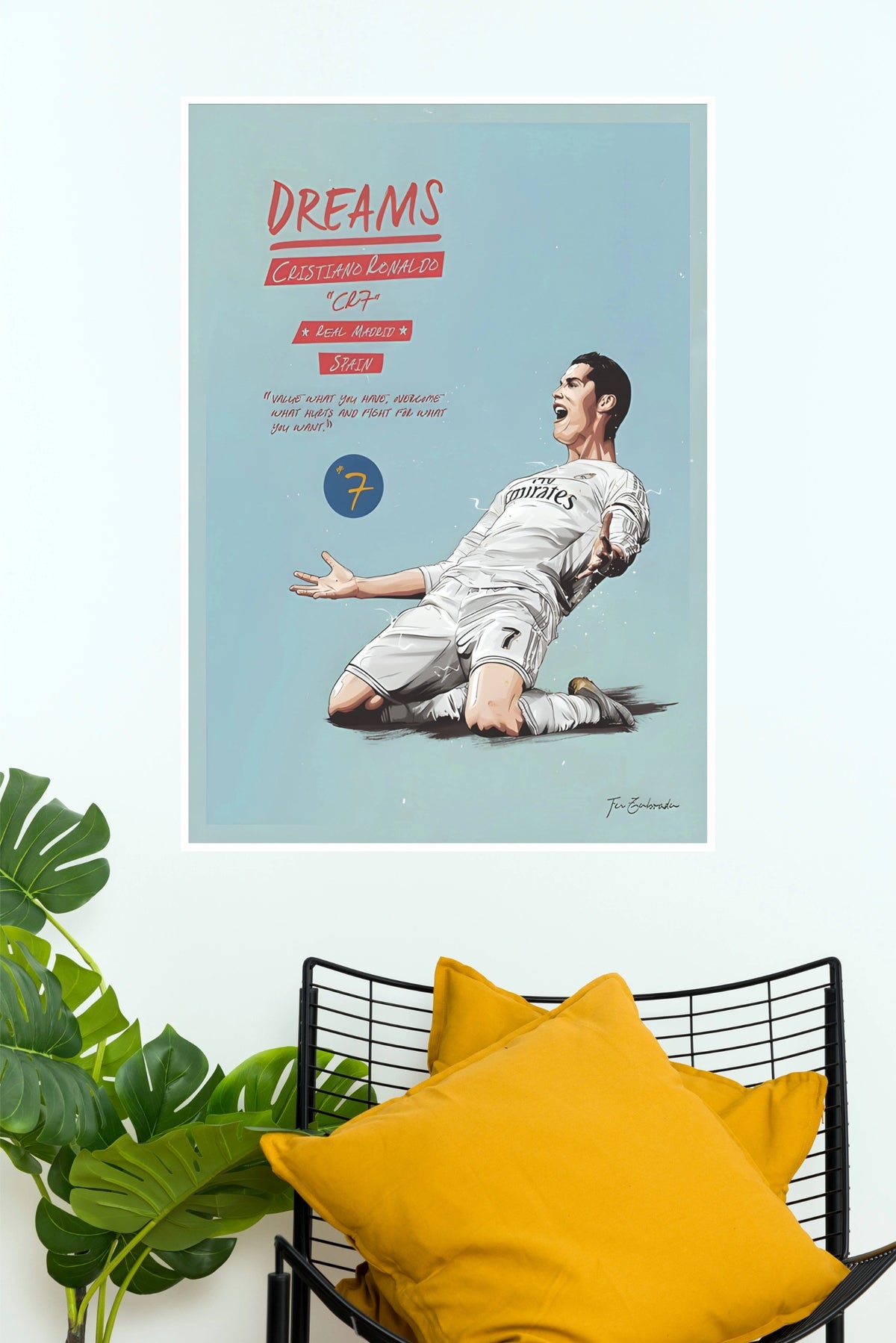 CR7 Dreams Number 7 Football Celebration Wall Poster  ( baseball poster)