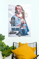Nordic Number 9 Football Striker Collage Wall Poster (Football poster)