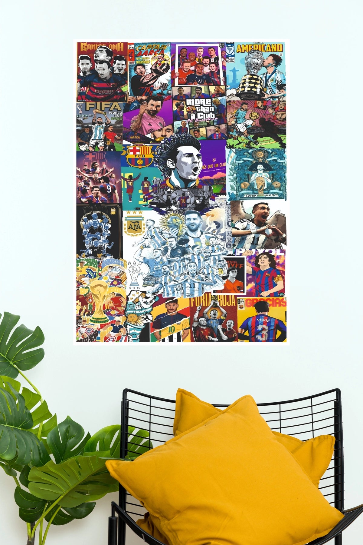 Football Immortals Legends & Champions Collage Wall Poster (Football poster)