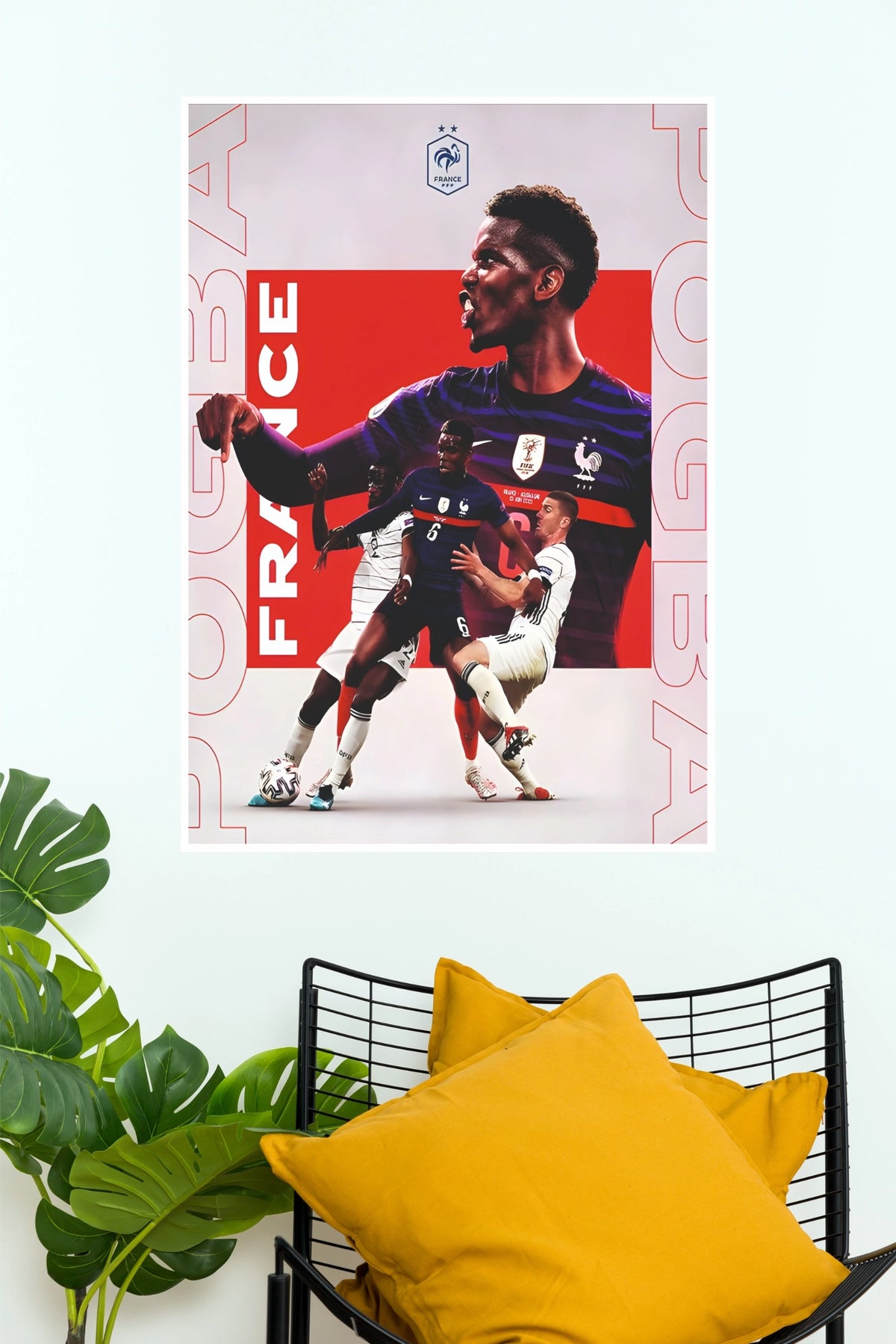 France Number 6 Midfield Star Football Collage Wall Poster (Football poster)