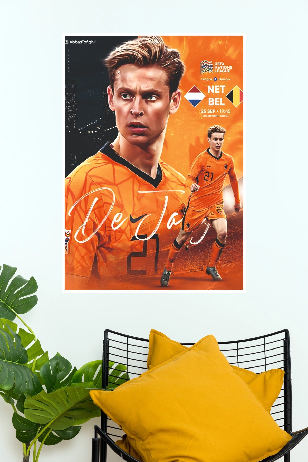 Netherlands Number 21 Midfield Maestro Football Wall Poster (Football poster)