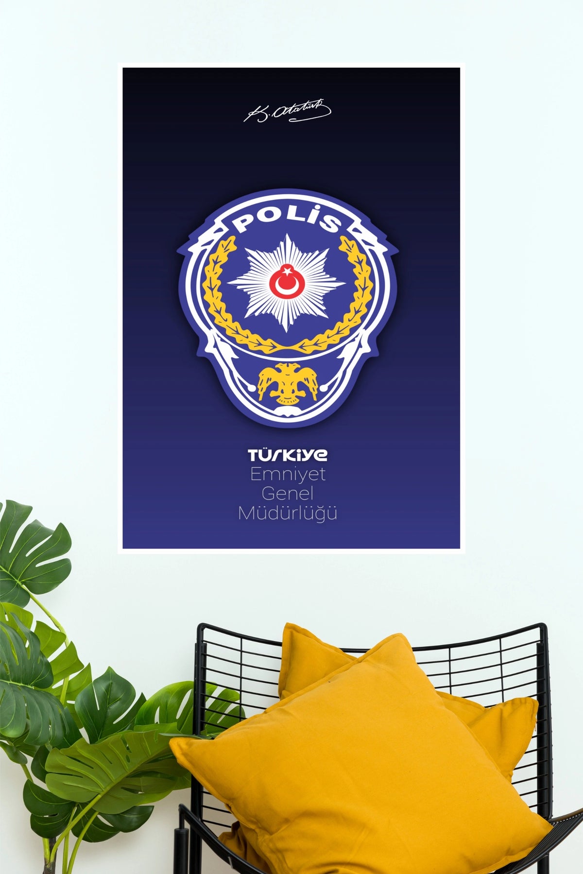 Türkiye General Directorate of Security Emblem Wall Poster (Football poster)