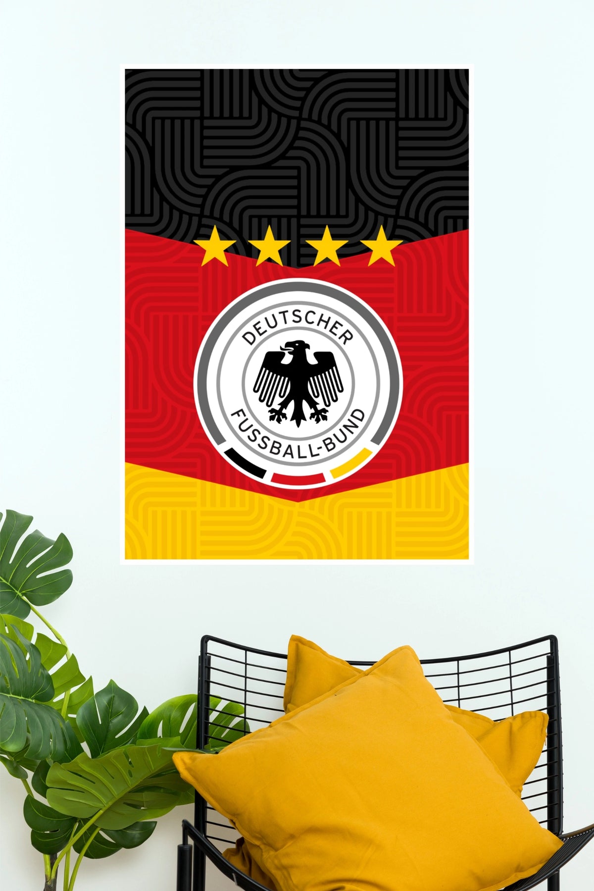 Germany Four-Star Football Federation Crest Wall Poster  (Football poster)