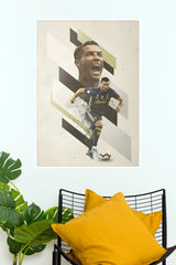 Goal Machine Number 7 Black and Gold Football Wall Poster (Football poster)