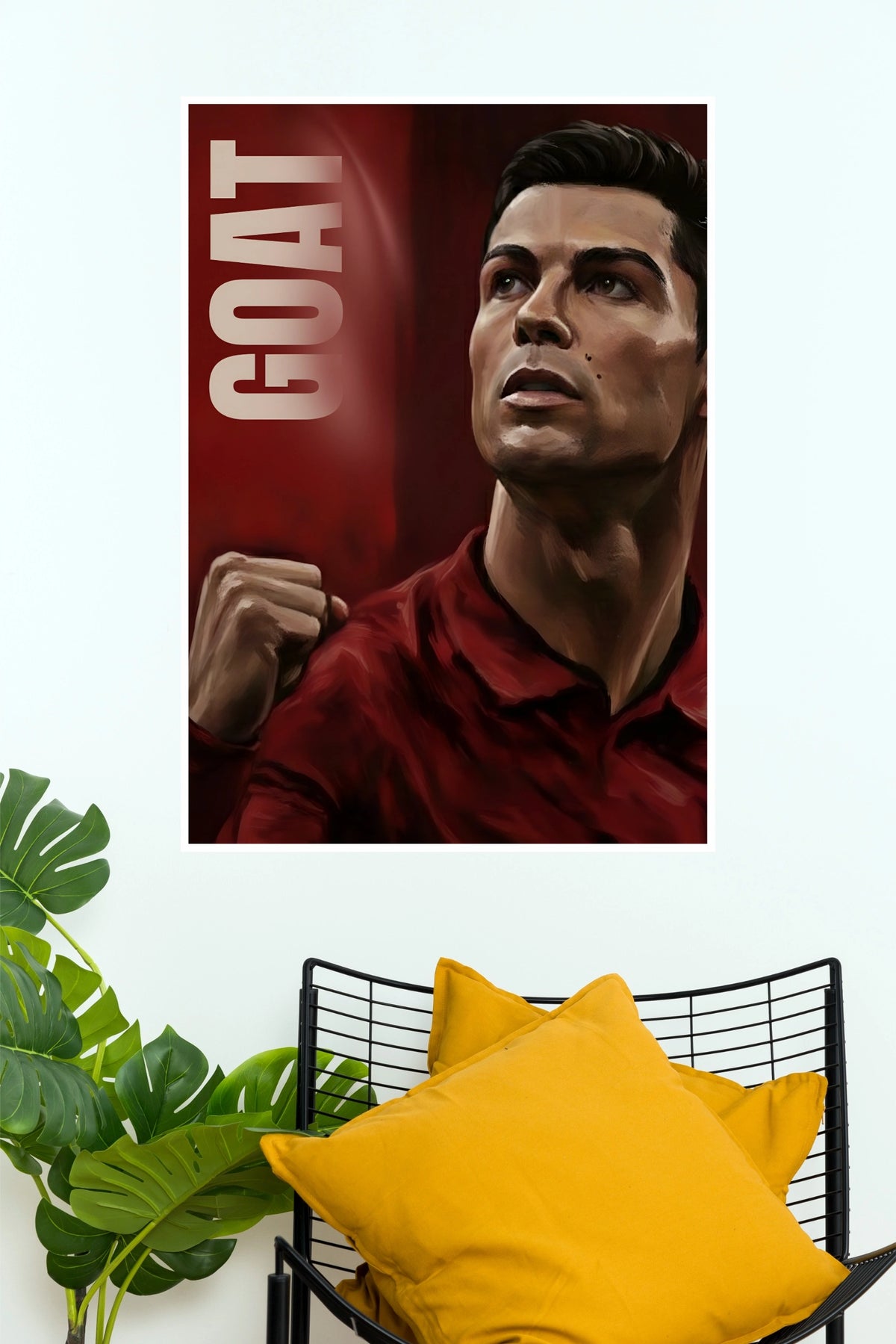 GOAT Ronaldo Red Football Legend Portrait Wall Poster (Football poster)