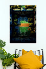 Urban Multi-Sport Courts Aerial View Wall Poster (Football poster)